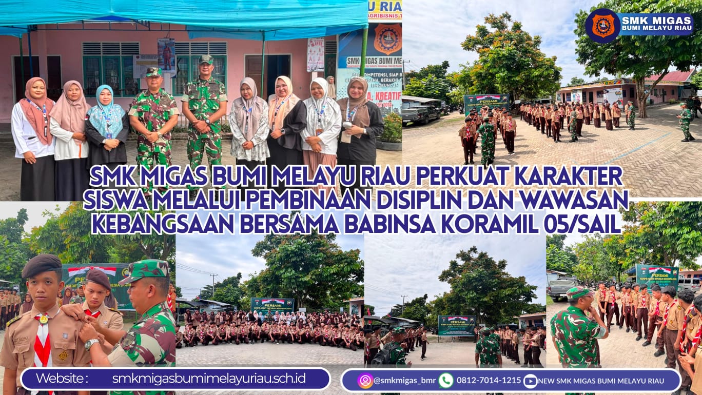 SMK Migas Bumi Melayu Riau Perkuat Karakter Siswa melalui Pembinaan Disiplin dan Wawasan Kebangsaan Bersama Babinsa Koramil 05/Sail